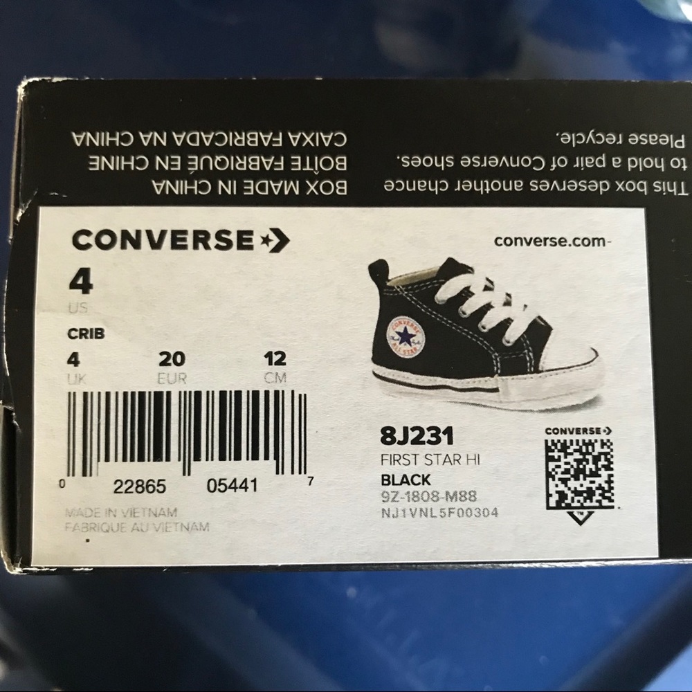 🆕 Black Infant Converse NEW IN BOX